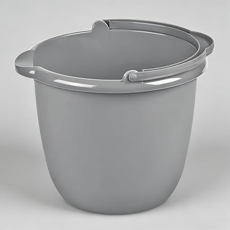 10 Qt. Spout Pail Classic Titanium,Gray Plastic Bucket with Pour