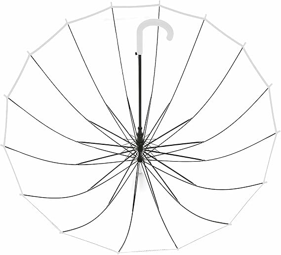 Clear Umbrella for Rain Wedding 16 Ribs Big Size Windproof Auto Open See Through Travel Essentials