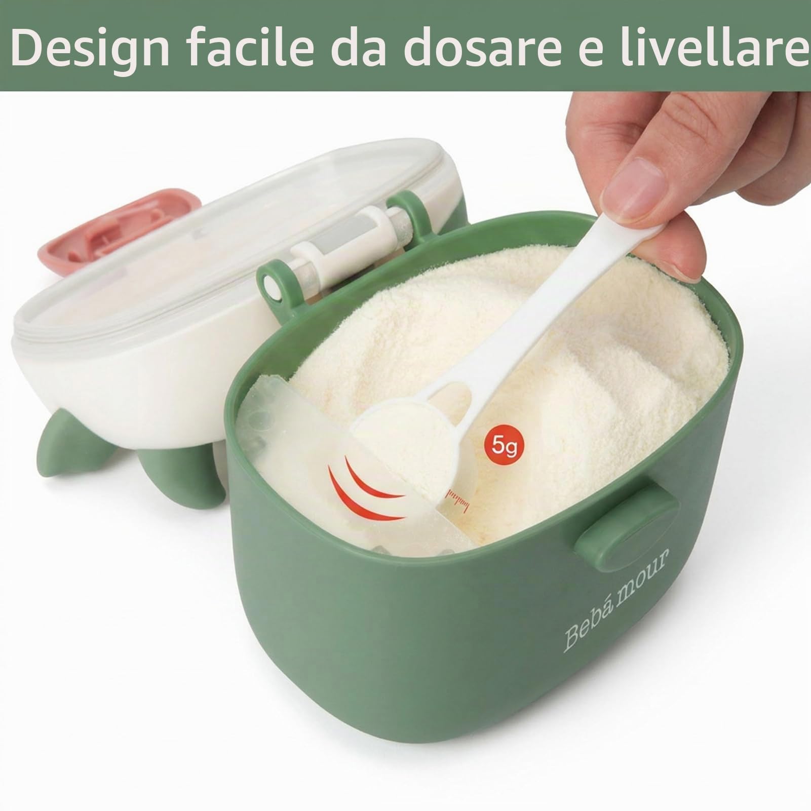 Bebamour Formula Dispenser Latte in Polvere 460 ML Contenitori Snack Portatile New Black