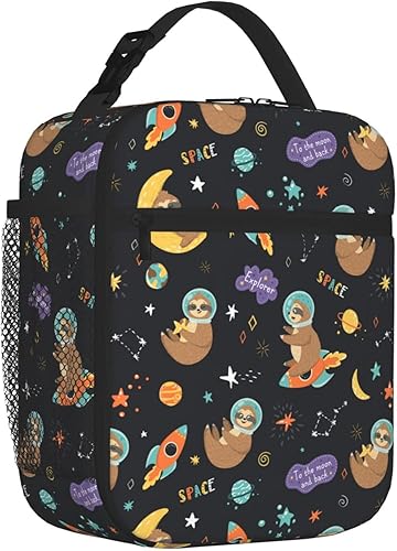 Miniatura 9 de FATTTYCY Lonchera con teñido anudado azul para hombres y mujeres, bolsa de almuerzo pequeña para oficina, trabajo, picnic, reutilizable, portátil