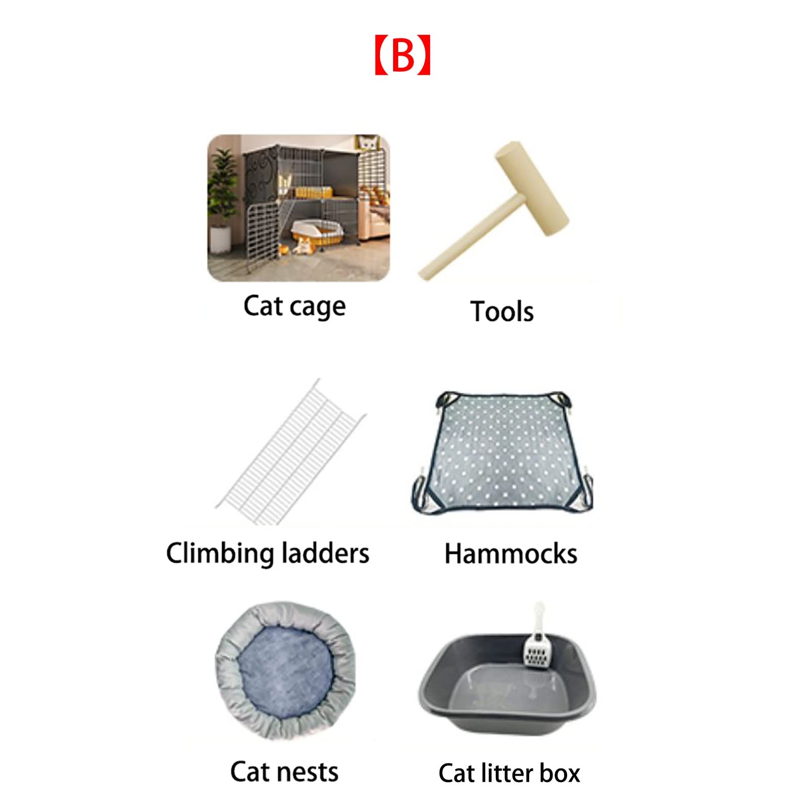 Klatka dla kota DIY do użytku w pomieszczeniach, duży domek dla zwierząt, zdejmowany kociak, szczenięta, królik, ćwiczenia, kryty domek dla kota z toaletą (rozmiar: 75 x 49 x 10