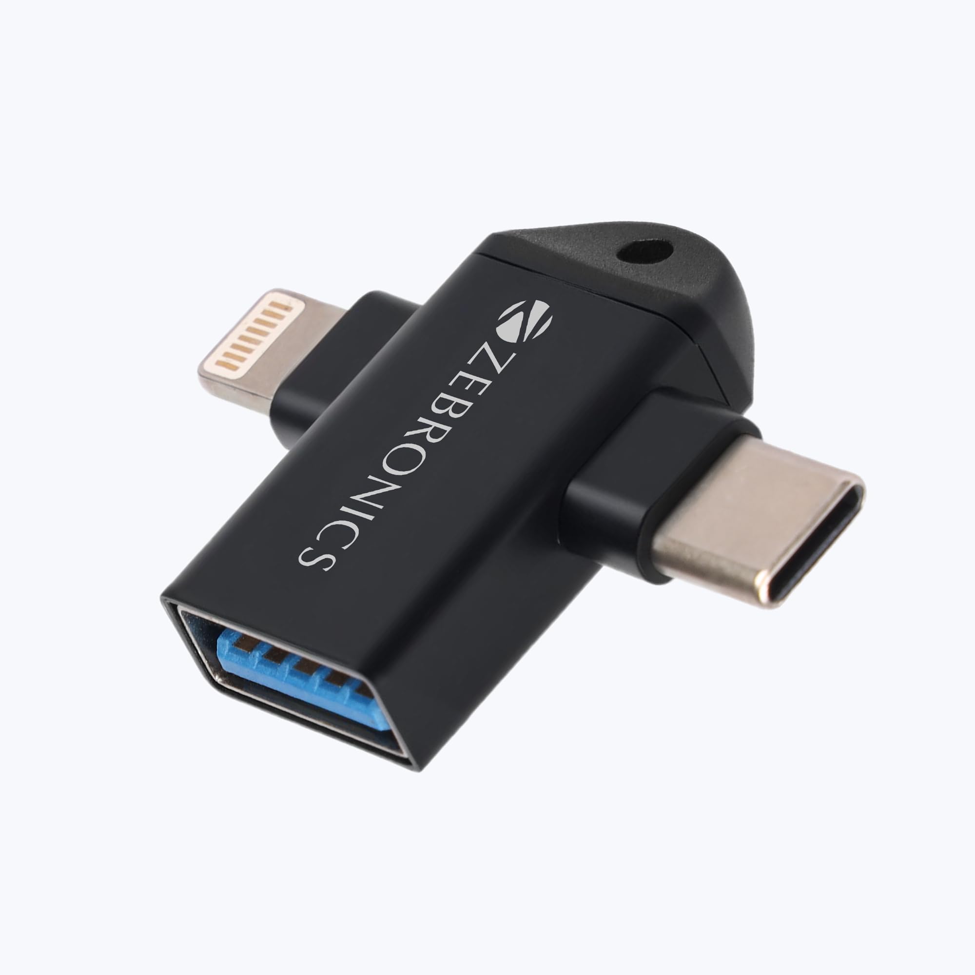 ZEBRONICS OTG2, 2 in 1 Lightning | Type C - USB OTG Converter, USB 3.0, Backward Compatible, Speeds Upto 5Gbps, Compatible with iPhone, iPad, Android, Laptop-picture-36
