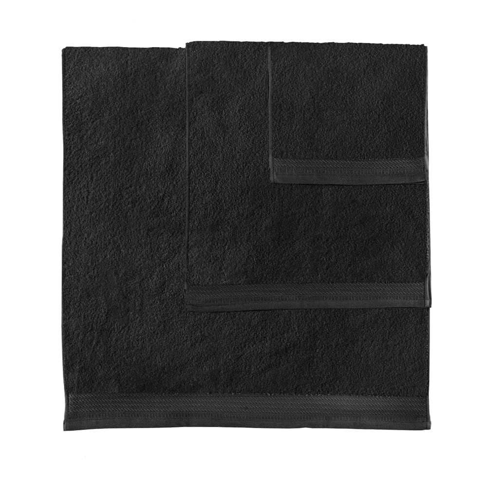 Top Towel - Premium - Toallas de baño Grandes - Toallas baño -2 Toallas de Manos -50 x 100 cms - Algodon 100% - 600 Gramos - Negro — view 4
