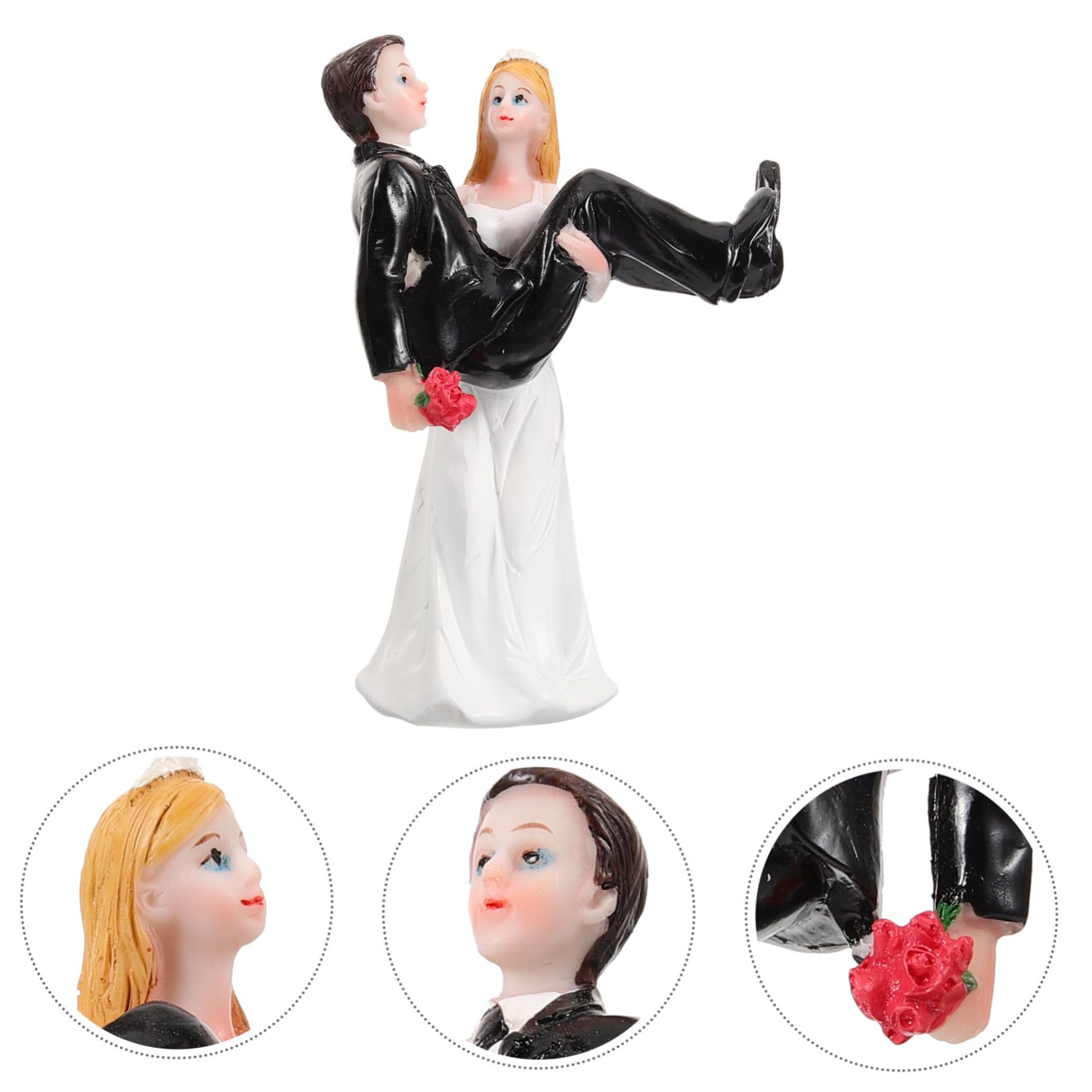 TOPBATHY 2st Kunsthandwerkliche Ornamente Aus Kunstharz Hochzeitsfigur Tortenaufleger Für Die Hochzeit Hochzeitsskulptur Figur Verzierung Für Braut Und Bräutigam Wohnzimmer Paarmodell Weiß
