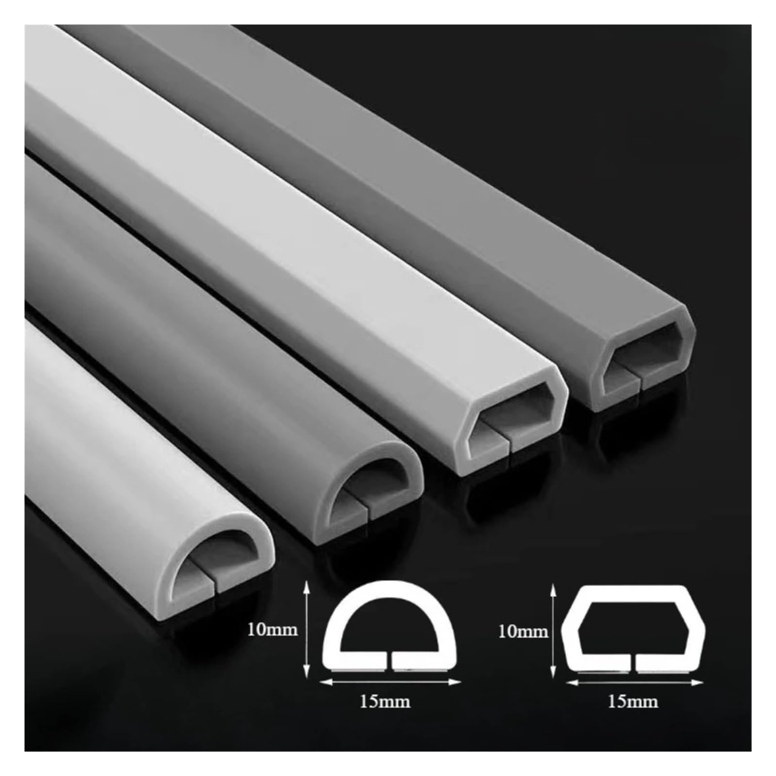 Passacavi Pavimento Canalina for cavi invisibile adesiva da 15 mm Protezione for cavo anti-scalino Copertura morbida for cavo con cappuccio for uso a parete(White Trapezoid,5M)