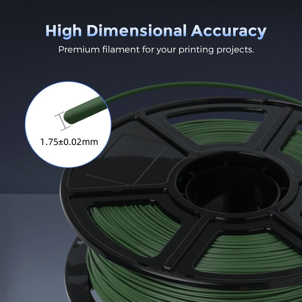 FLASHFORGE Carbon Fiber PETG Filament 1.75mm, Carbon Fiber PETG 3D Printer Filament, 1KG Spool Dimensional Accuracy +/- 0.02mm, Lightweight & Heat-Resistant & Moisture Free (Grass Green)