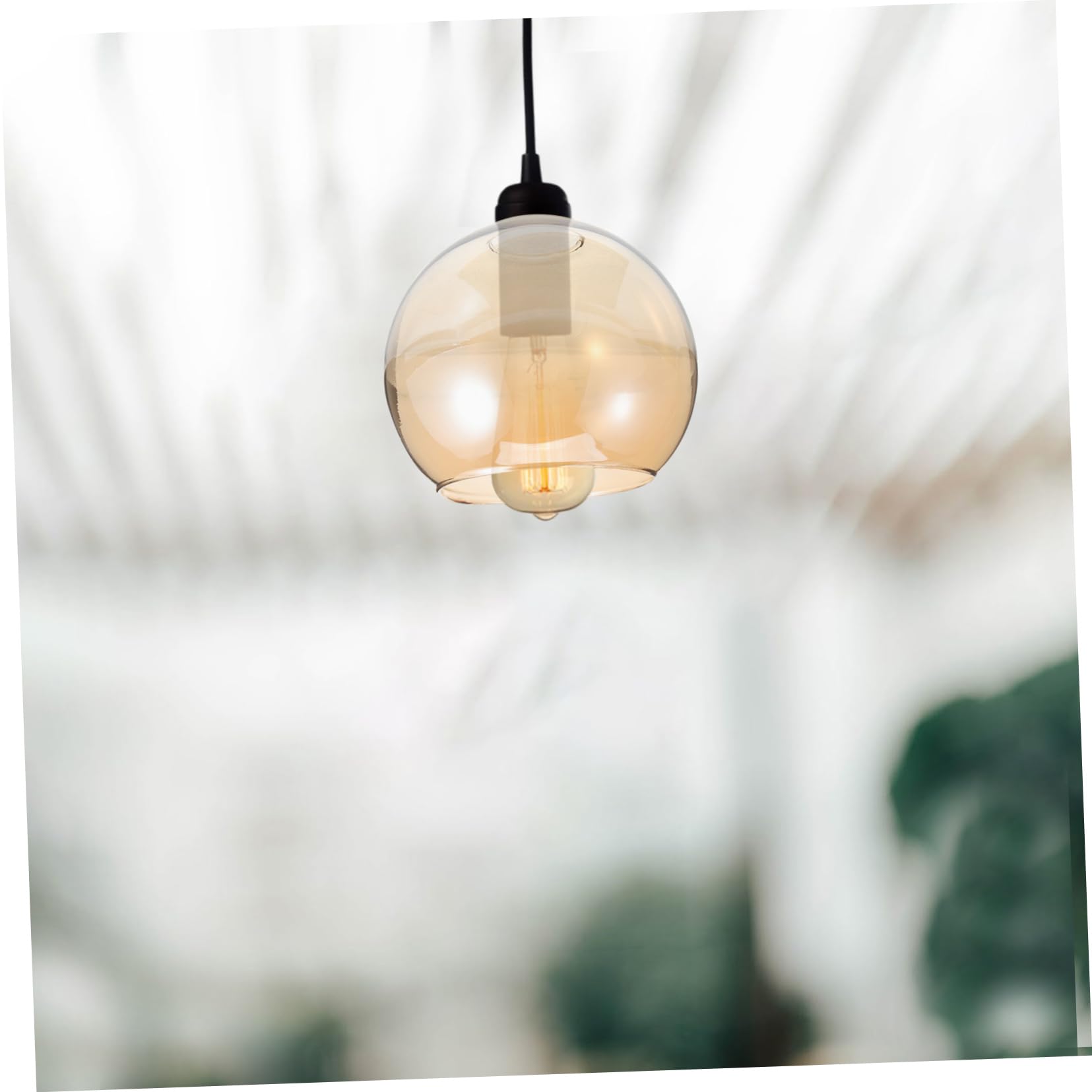Luxshiny Paralume in Vetro Trasparente 6 Pollici Ricambio Per Lampada a Sospensione E27 Copertura Paralume Sfera Per Illuminazione Interni E Atmosfera Accogliente