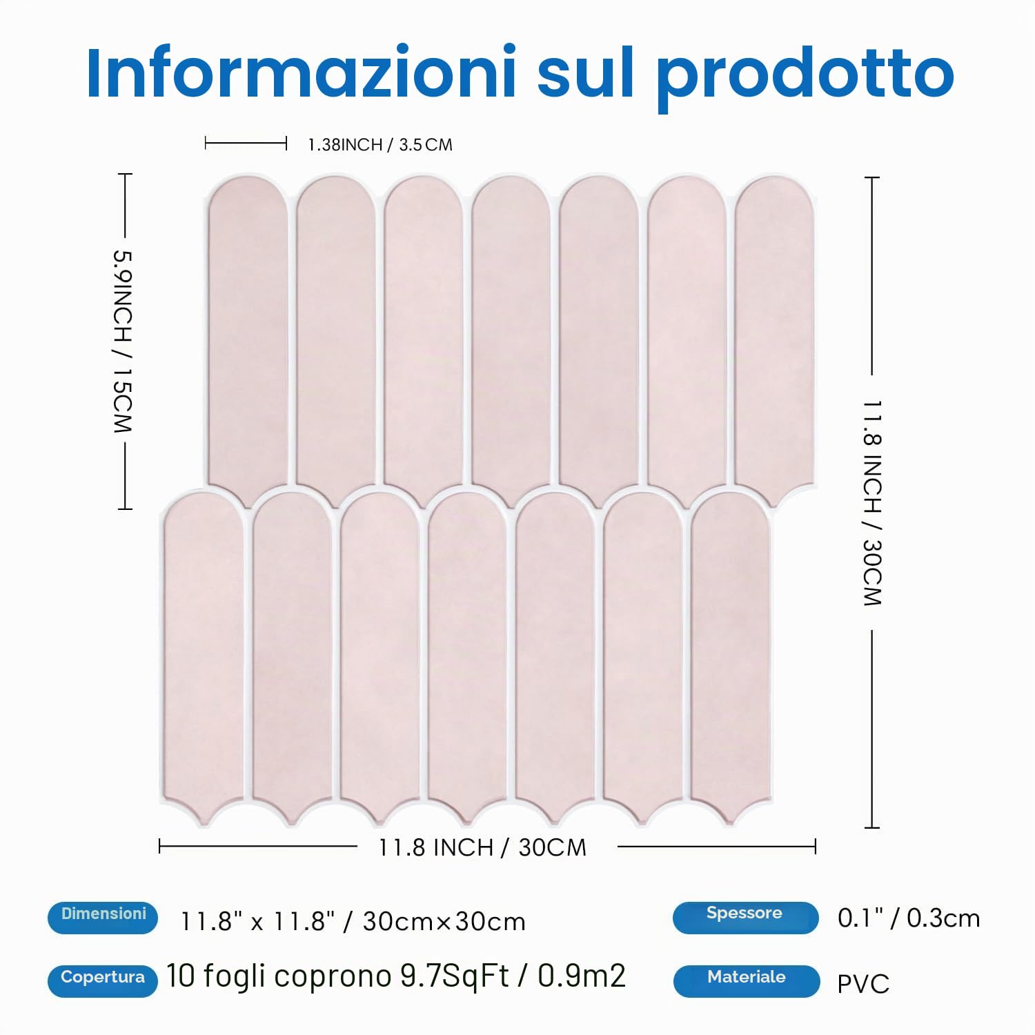 COMATICKC Piastrelle Adesive per Cucina, 10 Pezzi 30x30 cm, PVC Rosa Paraschizzi Cucina Mattonelle Adesive Bagno Soggiorno - Pannelli 3D Decorativi, Facili da Installare Stacca & Attacca