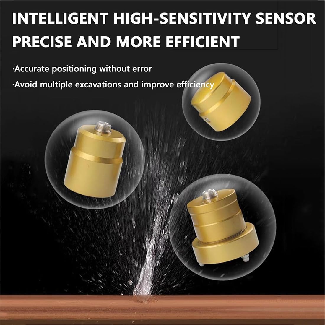 Sensor detector de fugas de agua, equipo de detección de fugas subterráneo con auriculares y pantalla LCD multifrecuencia ajustable
