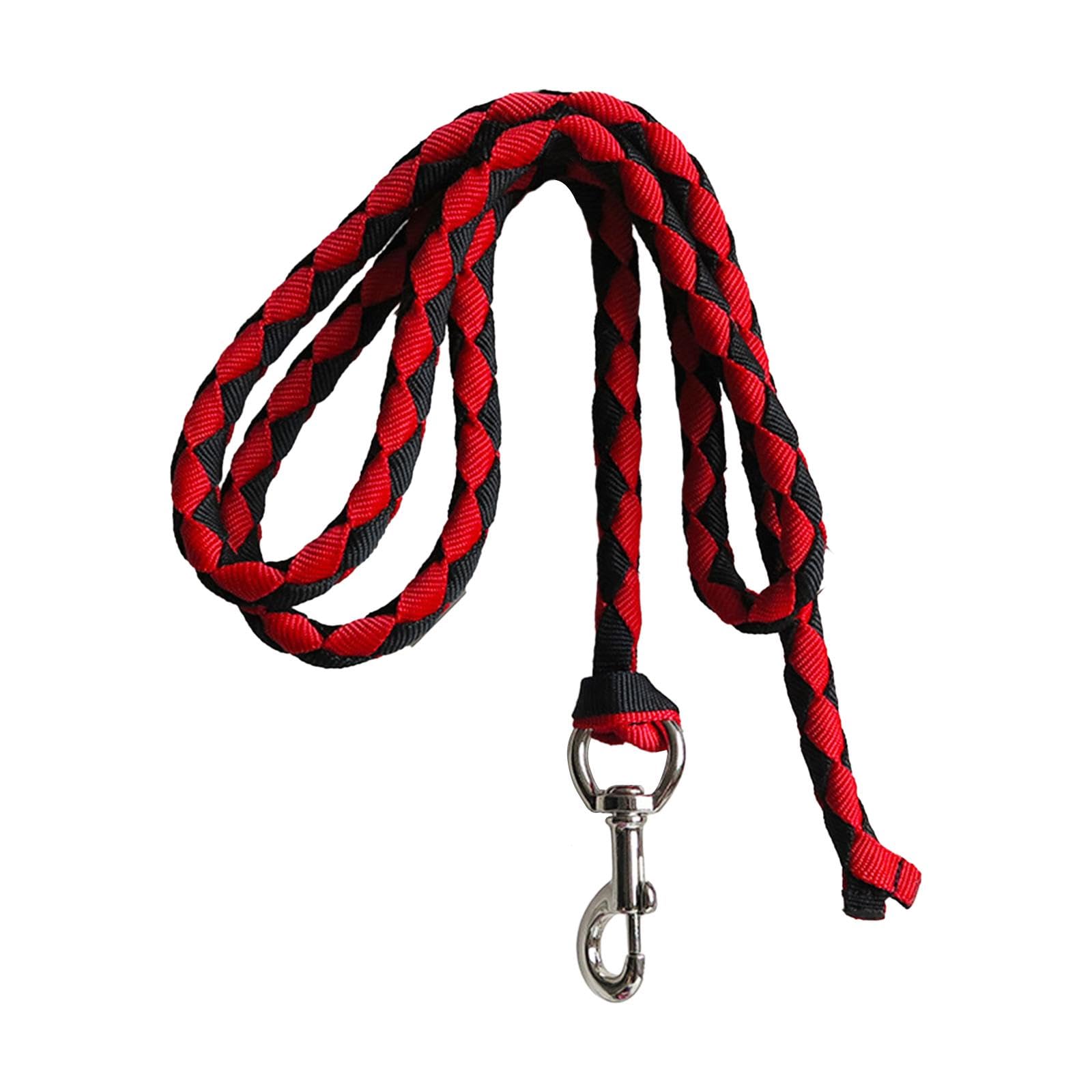 rockible Guinzaglio per Cavalli con Moschettone, Attrezzatura Equestre, Corda Resistente per Cavalli, Guinzaglio Intrecciato per Bestiame, Rosso 4 Metri