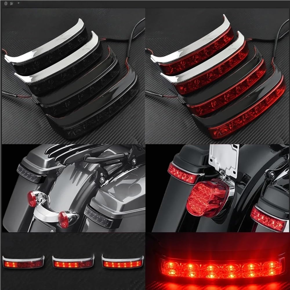 Frein Arrière Lampe Feu Arrière Avec Sacoches Latérales, Clignotants, Feux De Détresse Et Stop Pour Touring Pour Road King Pour Electra Glide