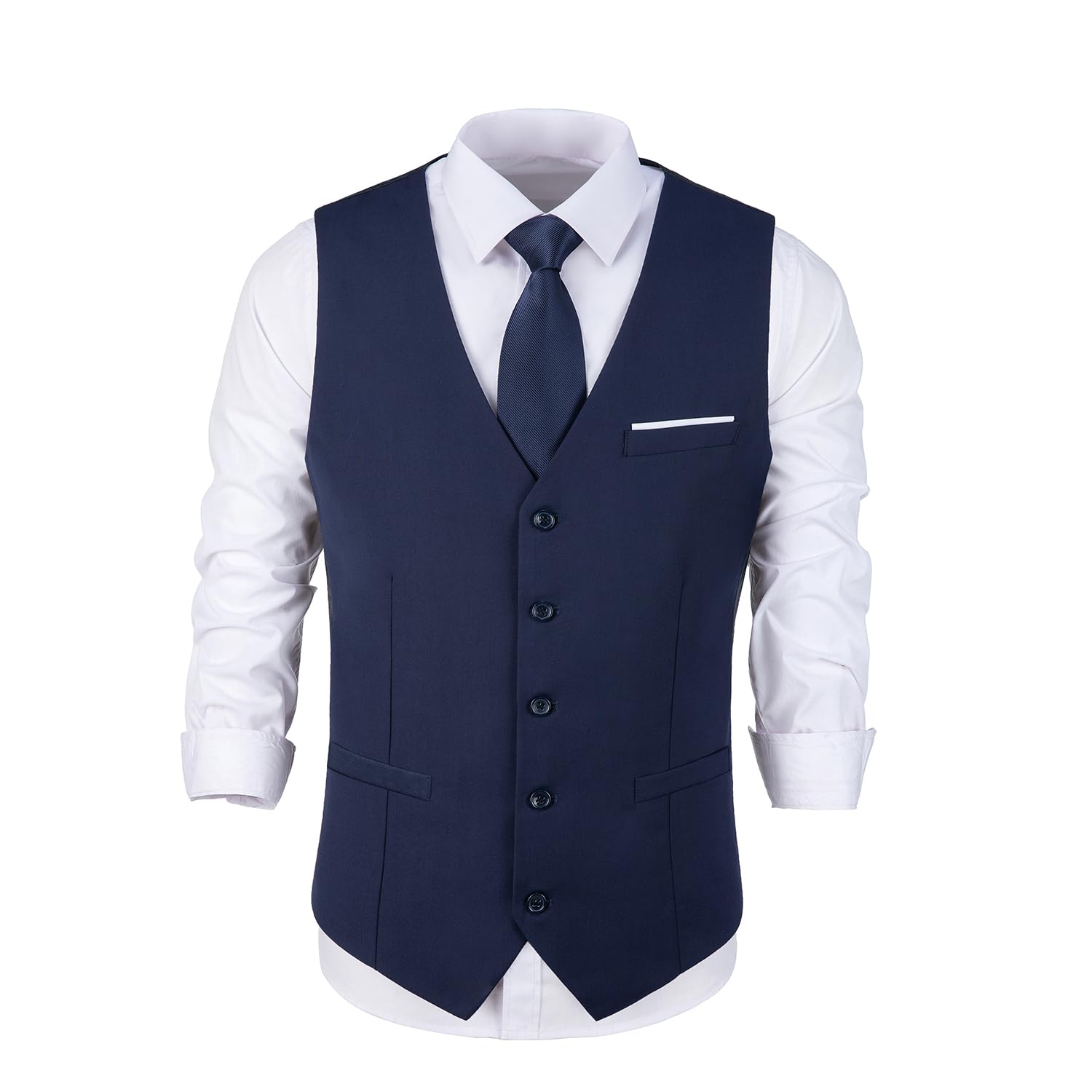 bakerbear Mens Suit Vests Formal Vest for Men Vest Dress Men's Tuxedo Vests Waistcoat Black Navy Blue-picture-41