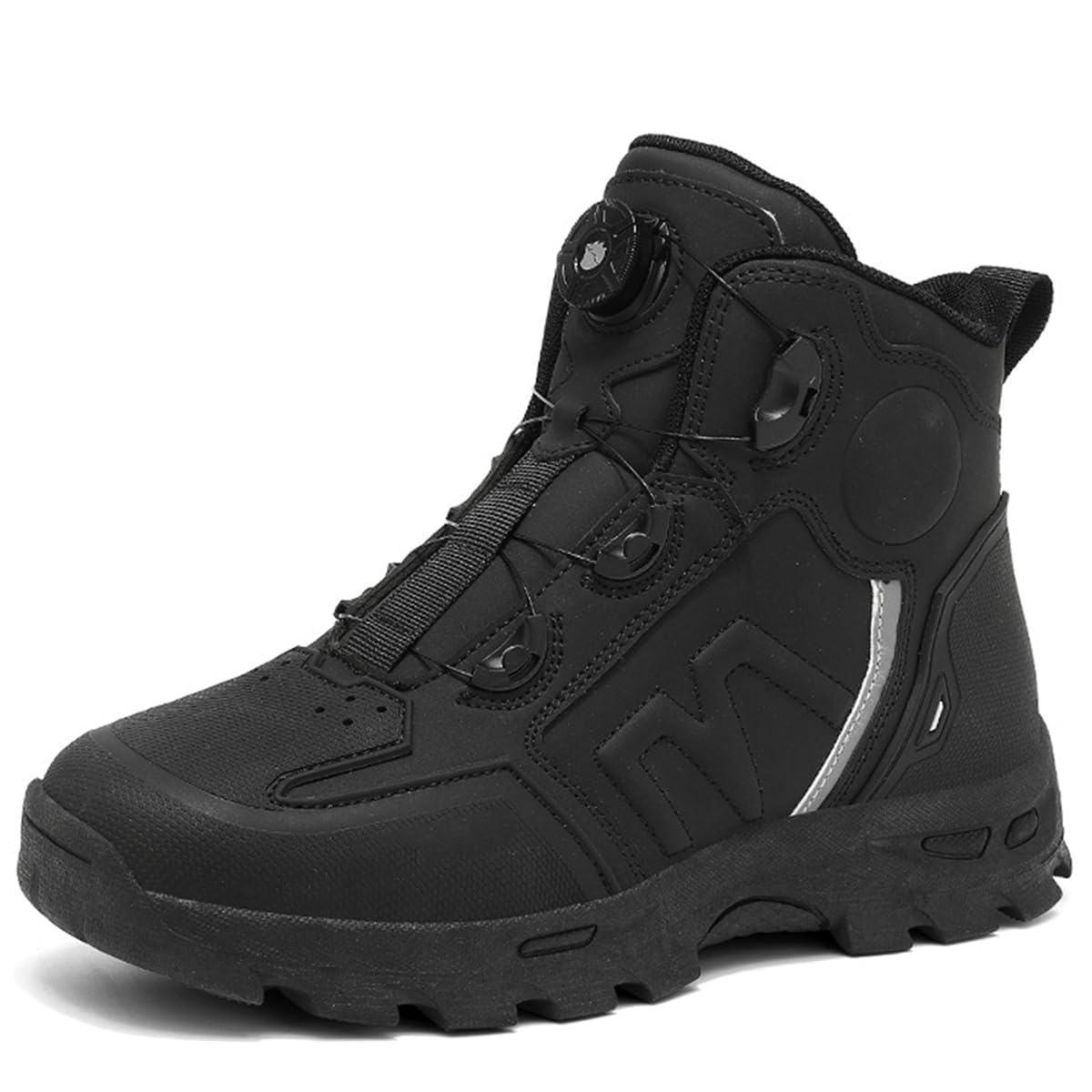 Motorradschuhe Herren Motorradstiefel Straßenreitschuhe Atmungsaktive mit Schaltpolster rutschfeste Sohle Powersportschuhe