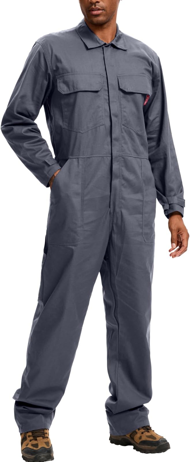 WORK IDEA Men's Coveralls Long Sleeve Cotton Twill Workwear Coverall Relaxed Fit