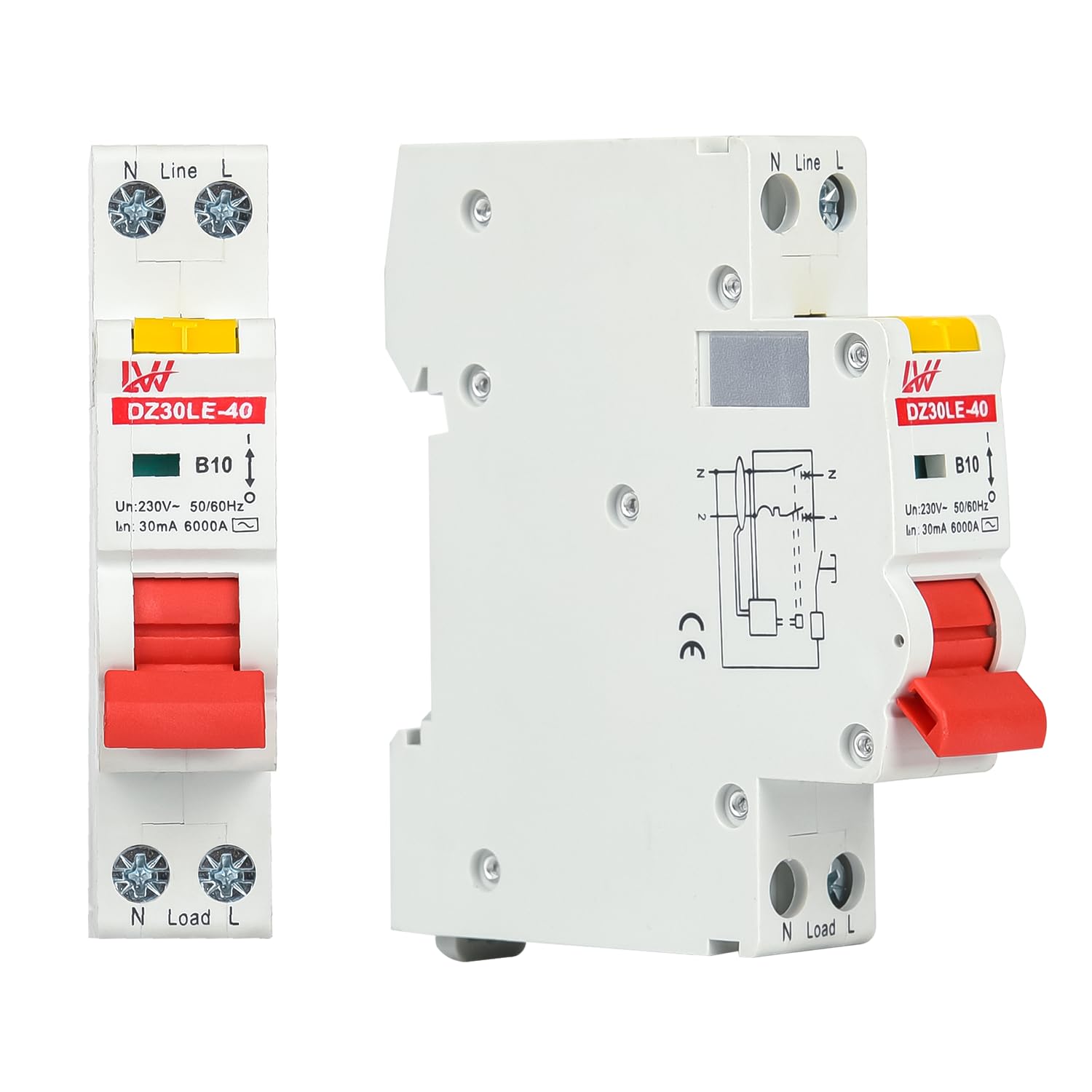 TEOV FI/LS-Schalter 1P+N B10 30mA RCBO - Fehlerstromschutzschalter Für DIN-Schiene