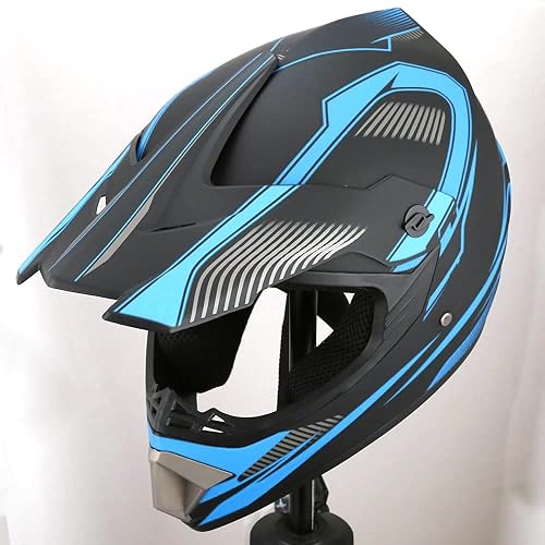 Miniatura 9 de Casco de motocross, casco de motocicleta de cara completa con guantes, máscara para adultos, jóvenes, unisex, aprobado por DOTFMVSS 218