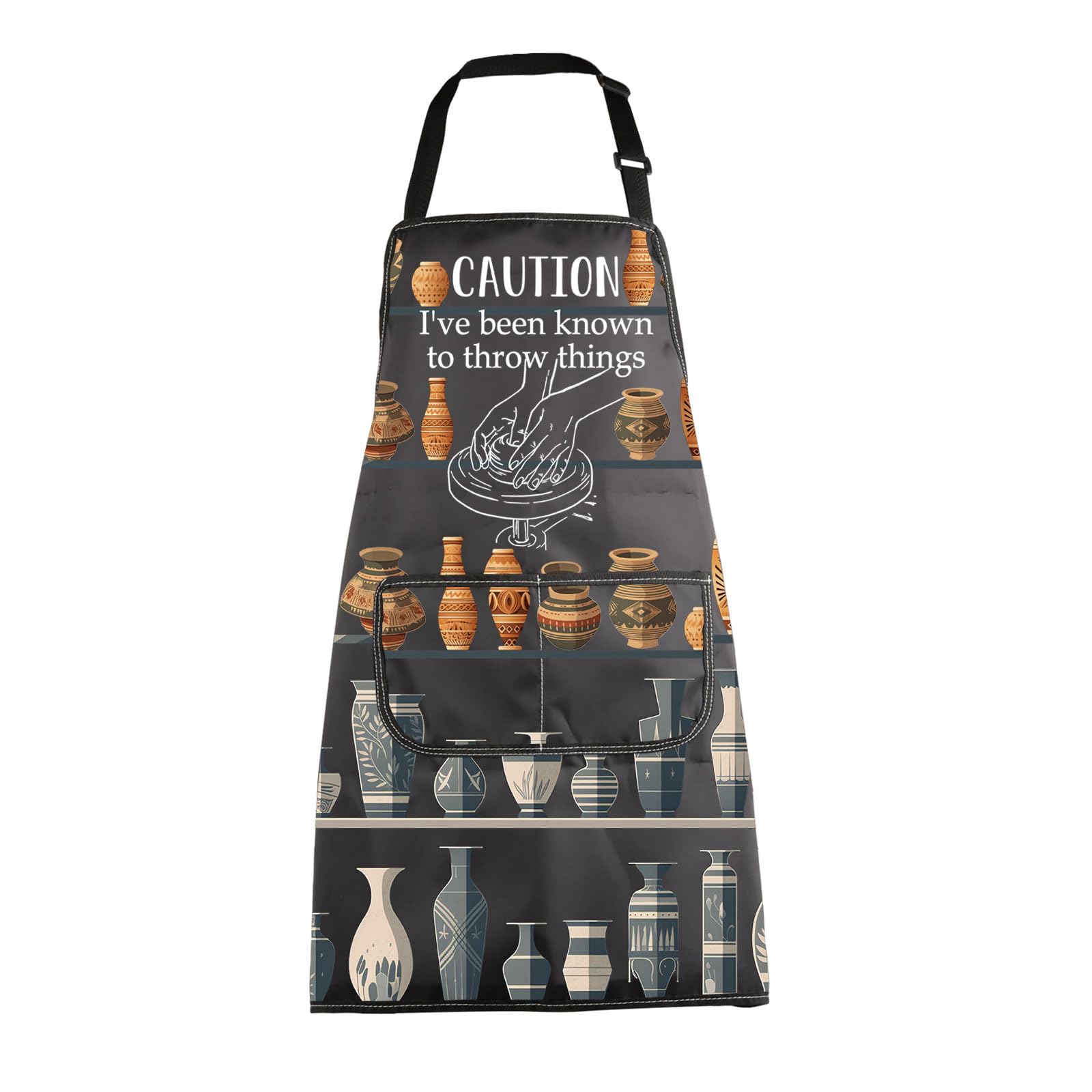 MBMSO Pottery Artist Apron for Pottery Lover Gifts Ceramics Gifts Caution I've Been Known To Throw Things Pottery Maker Gifts