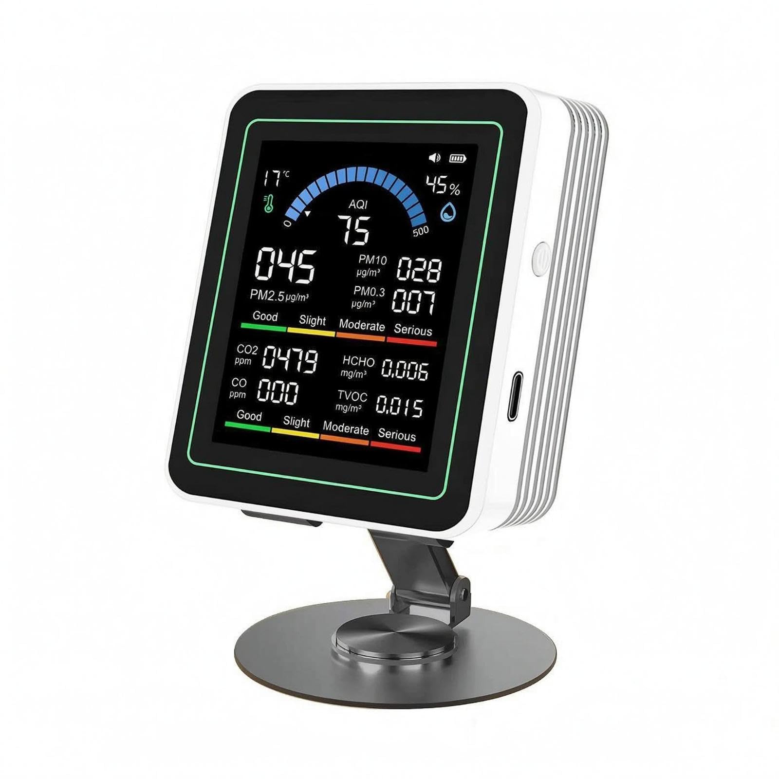 10-in-1 Air Quality Meter Multi Air Quality Meter Button Control Mt13 Wht with Stand|Business & Industrial| Electrical & Test Equipment| Test Measurement & Inspection| Test Meters & Detec-picture-31