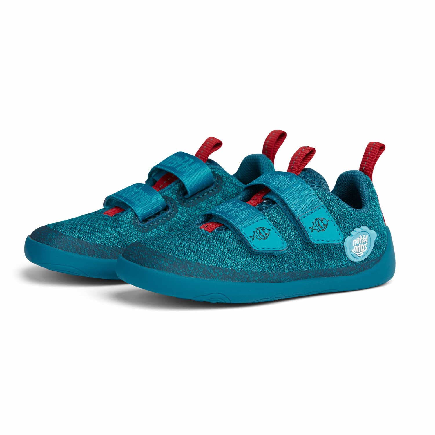 Affenzahn Minimal Sneaker Knit Happy, 25/25 Kinder, Shark Blue