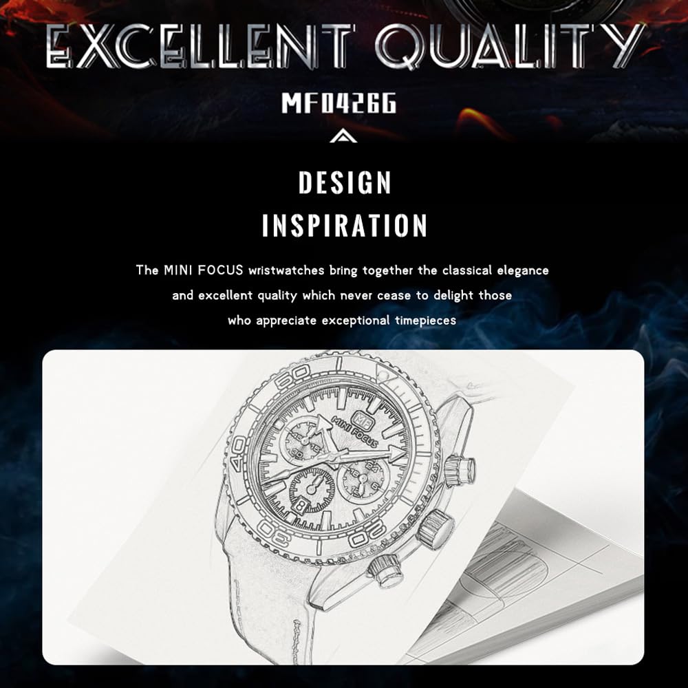 Orologio da uomo con quadrante girevole e calendario luminescente, movimento al quarzo, orologio da polso per auto, durezza 30 ATM, vetro zaffiro, comodo cinturino in silicone, super luminoso, da uomo