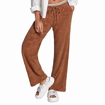 UGG Rosalinda Pant ブラウン フレアパンツ UGG Women's Rosalinda Pant Uggblock, Cedar BARK at Amazon