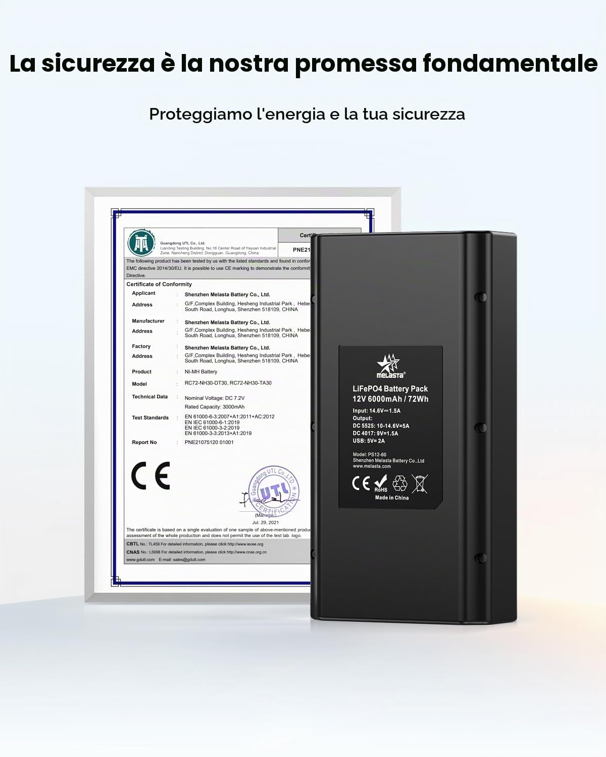 melasta 5V 9V 12V 6000mAh Power Bank con Caricabatterie, LiFePO4 Powerbank Portatile con LED Display 3 Uscita e 1 Ingresso Compatibile con Smartphone, Striscia LED, Telecamera di Sorveglianza, Huawei