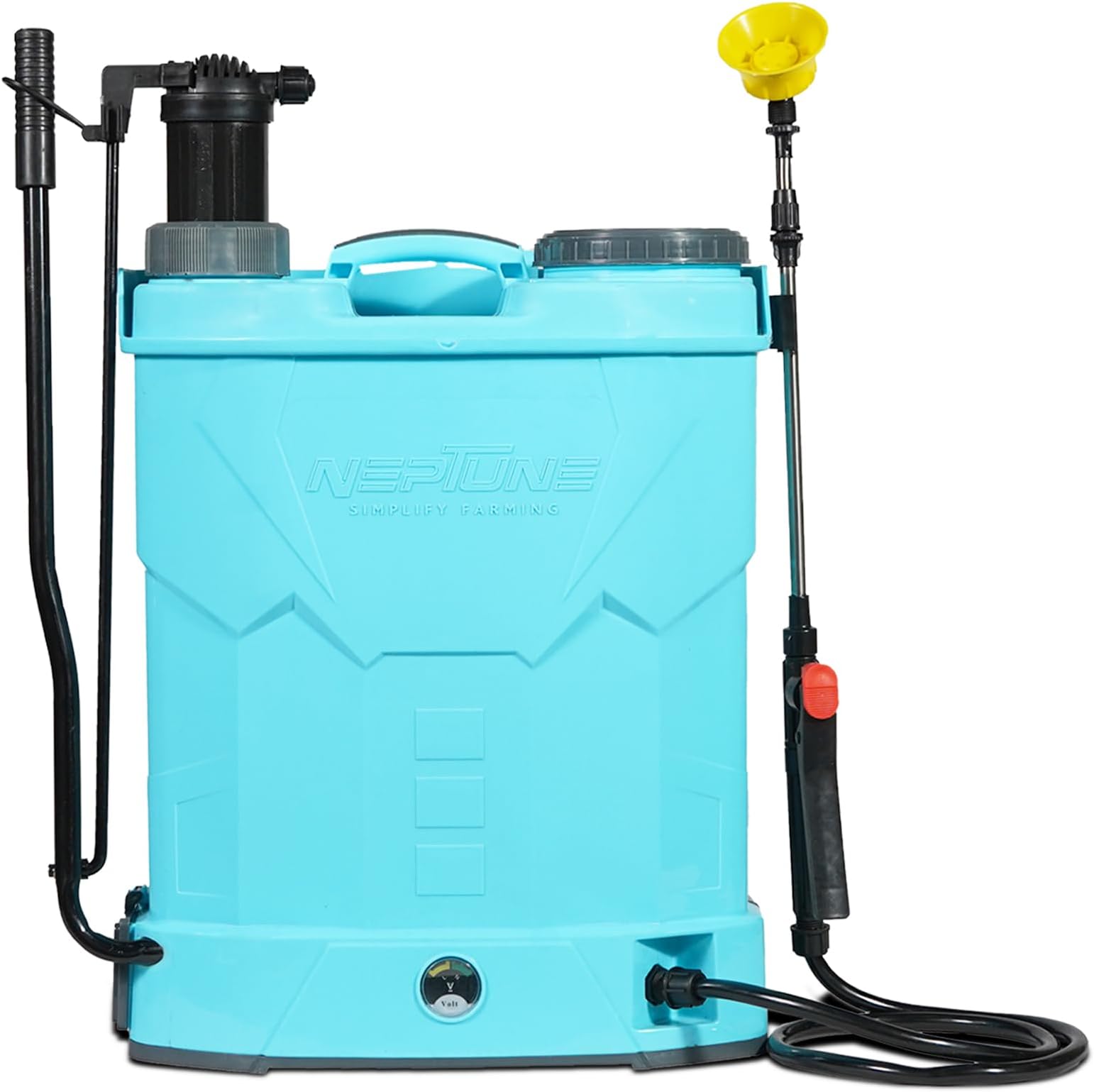 Neptune Simplify Farming Battery and Manual 2 in 1 Knapsack Sprayer | 12V x 8Amp | High Pressure Sprayer | 20L Tank | Get 4 Nozzles | Suitable for Agriculture & Garden Spraying