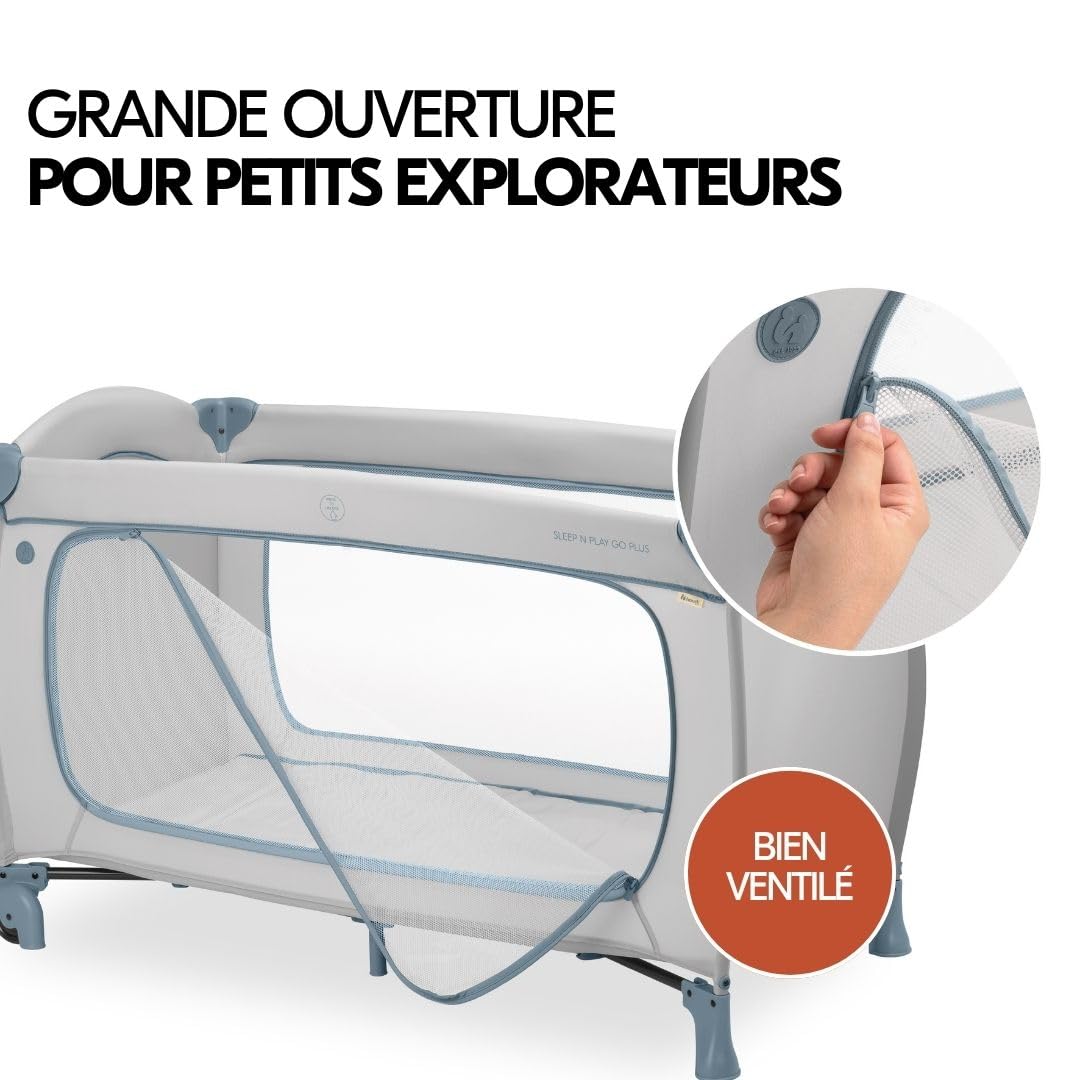 hauck Lit Parapluie Bébé avec Matelas Sleep N Play Go Plus - Dusty Blue