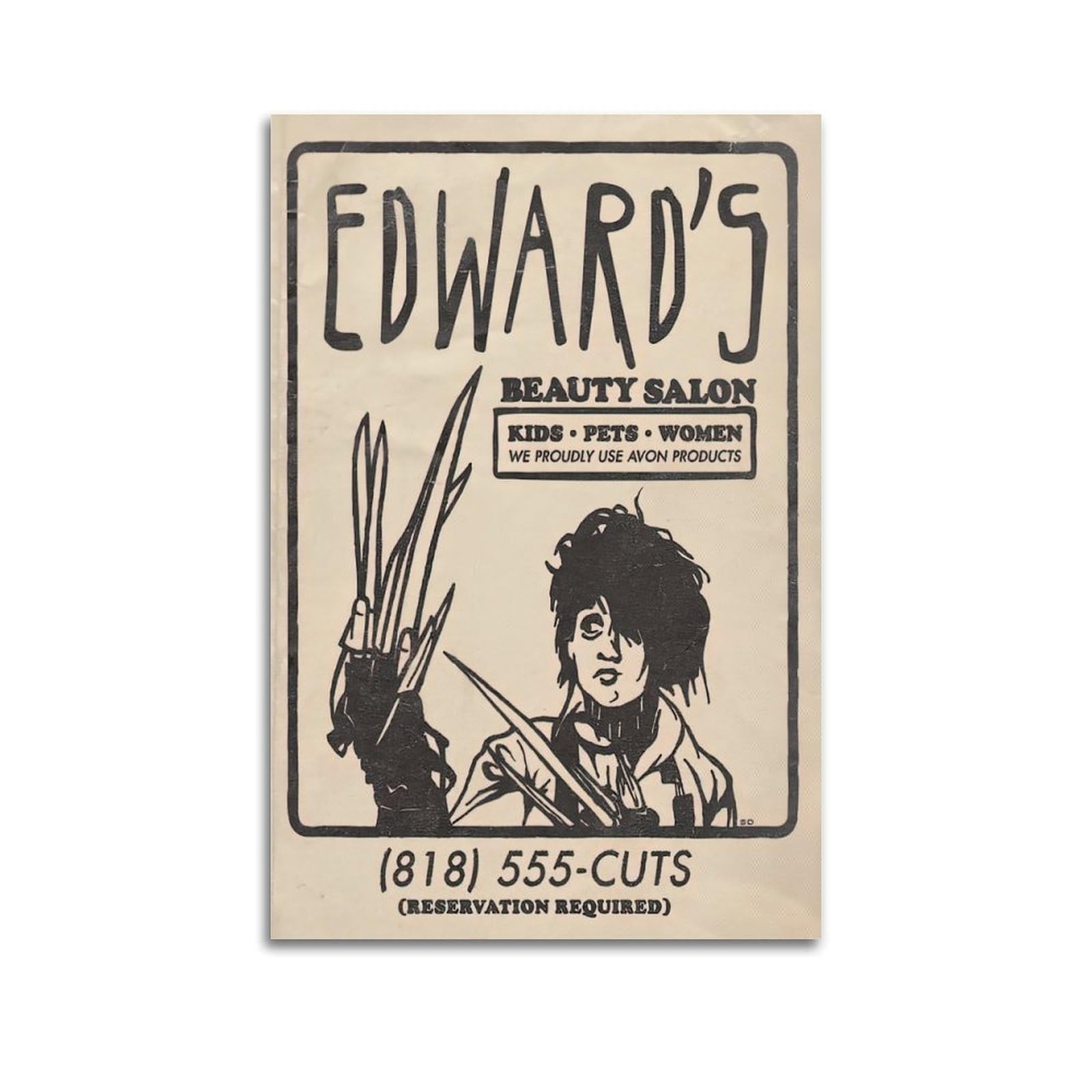 DLJGDS Vintage Poster Edward Scissorhands Decorative Painting Canvas Wall Posters And Modern Family Bedroom Decor 20x30inch(50x75cm)