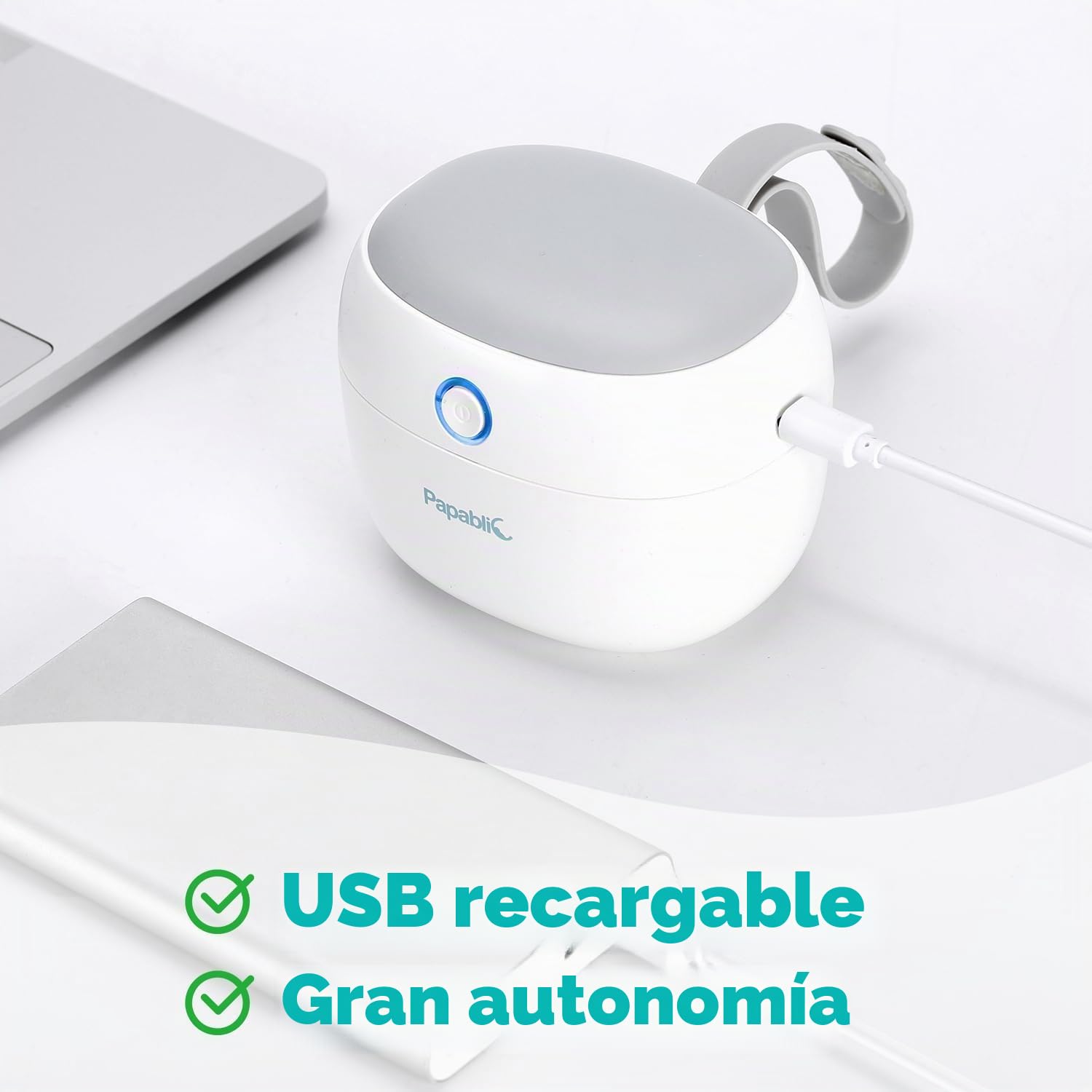 Esterilizador portátil de luz UV Papablic, mini caja desinfectante UV-C para chupete y más, esterilización del 99,99% en 59 segundos, recargable por USB