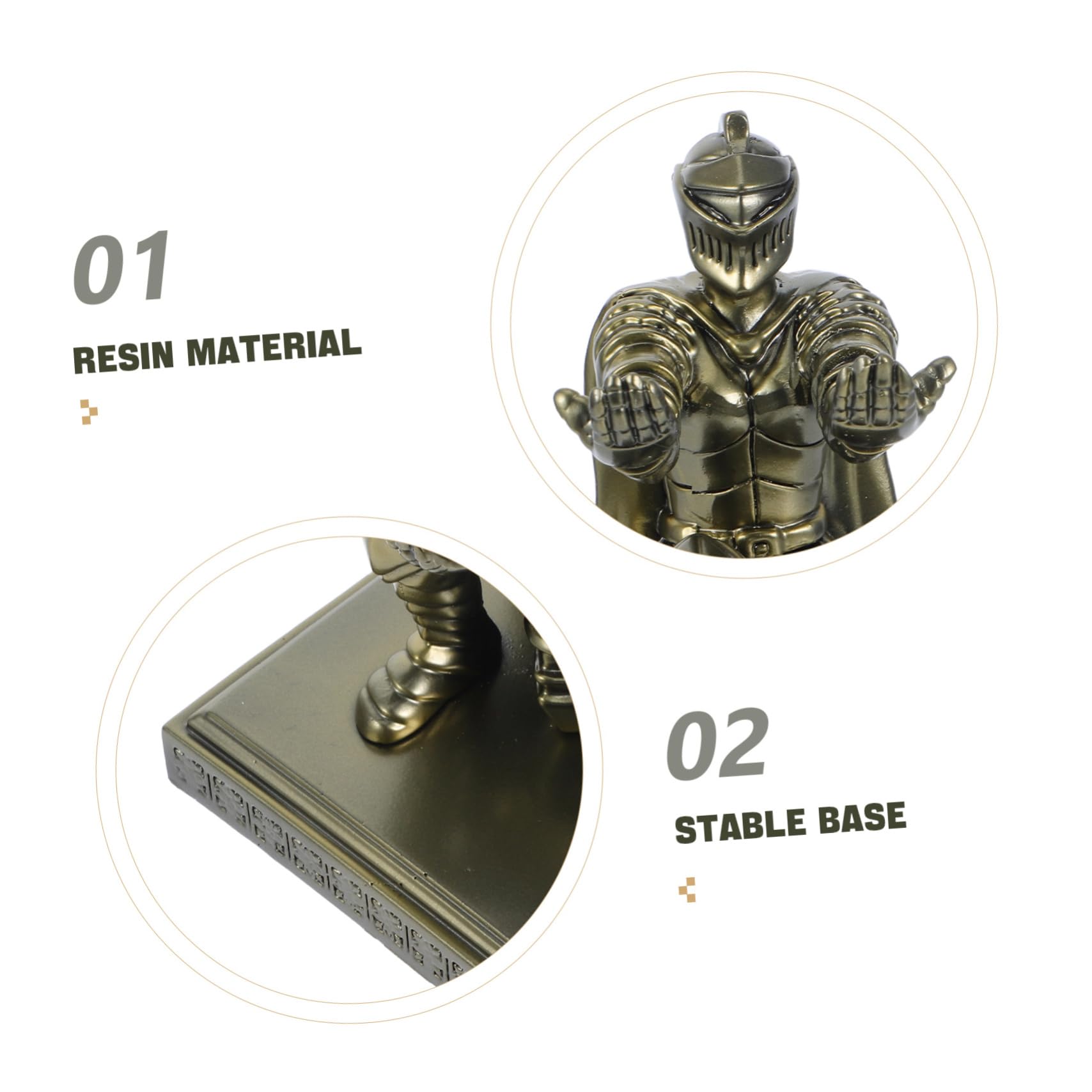 Portapenne Design Unico Retrò da Scrivania in Resina Cavaliere Medievale Base Stabile Accessori da Scrivania Multifunzionali e Decorativi per Ufficio e Casa
