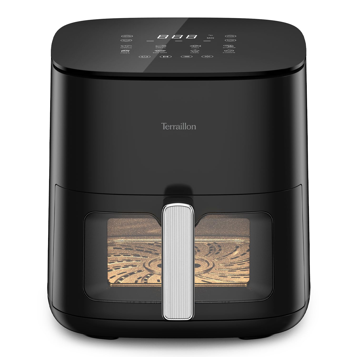 TERRAILLON – COOK&FRY XL 7L – Freidora sin aceite-freidora de aire – 2300 W – Doble resistencia para una cocción homogénea, sin PFAS – 8 programas – 80 °C a 200 °C – Pantalla LED táctil
