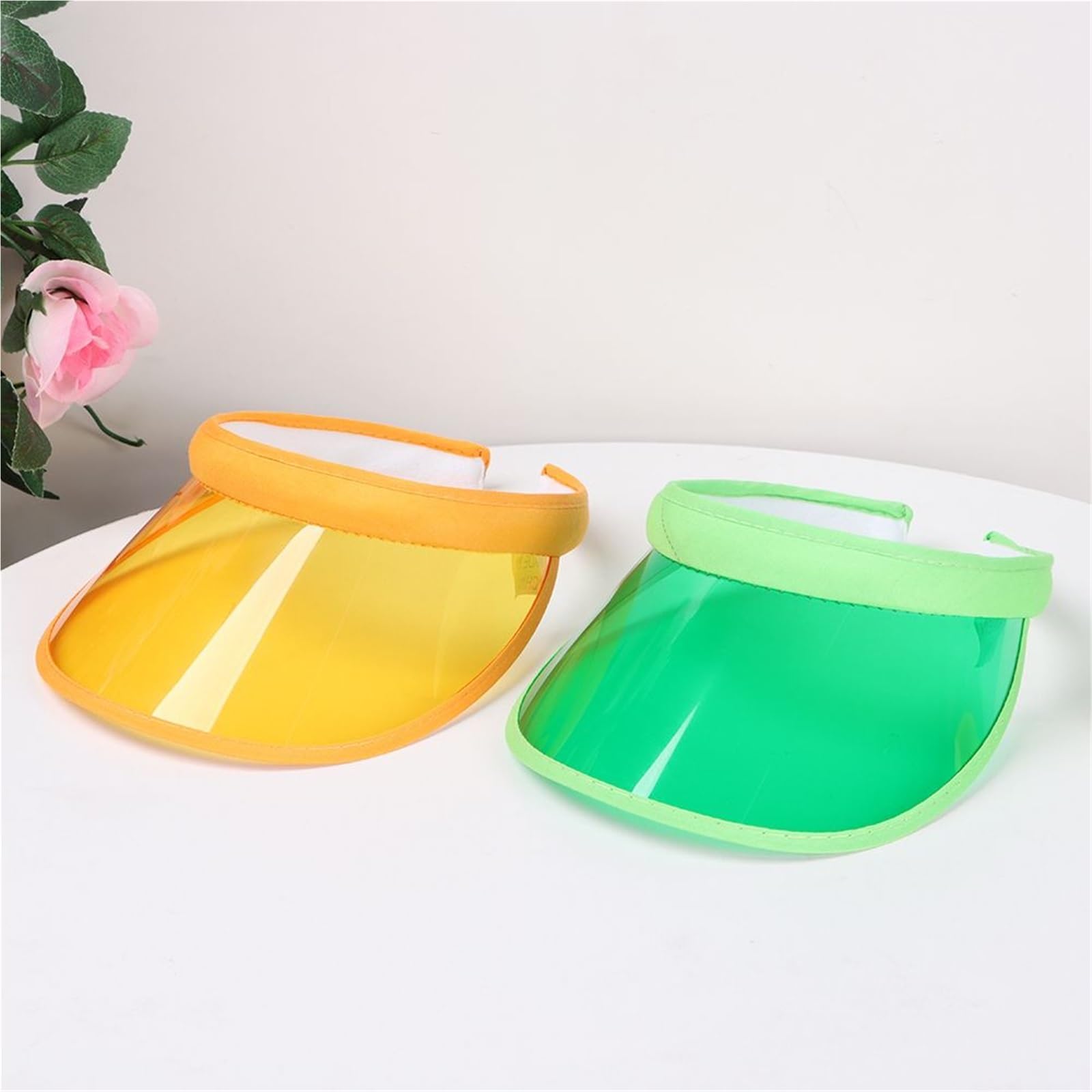 MRKU Chapeau de Soleil d'été en PVC, visière de Voyage et de Sport, Casquette de Plage