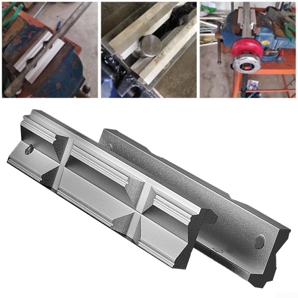 1 paire de mâchoires en alliage d'aluminium de type V, étau en acier de fraisage, mâchoire rigide, clip en V facile à saisir et à installer pour CNC (10,2 cm)