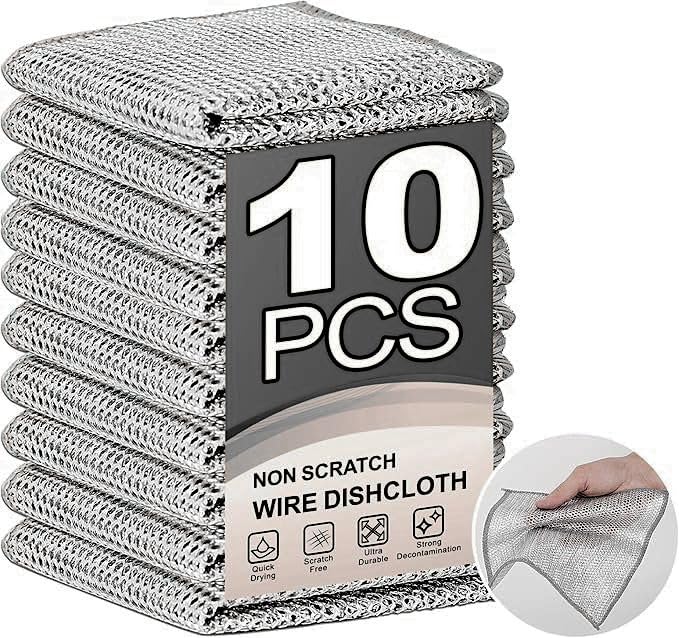 See full amazon price history chart for ANPI ENTERPRISE Pack of 10 Wire Dishwashing Rags for Wet & Dry Stainless Steel Scrubber Push Up Non-Scratch Wire Dishcloth for Washing Dishes Sinks Counters Easy Rinsing Machine Washable ANPI ENTERPRISE Pack of 10 Wire Dishwashing Rags for Wet & Dry Stainless Steel Scrubber Push Up Non-Scratch Wire Dishcloth for Washing Dishes Sinks Counters Easy Rinsing Machine Washable (B0CWYC8PWG) Amazon Price History, Amazon Price Tracker