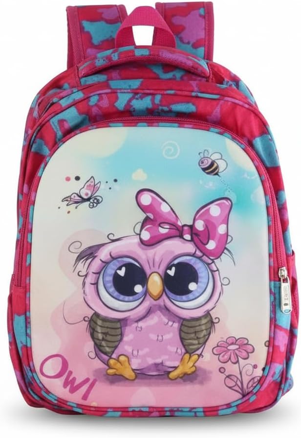 Mochila Infantil 3D Corujinha 15” 38cm Confortável e Prática para Escola e Passeios