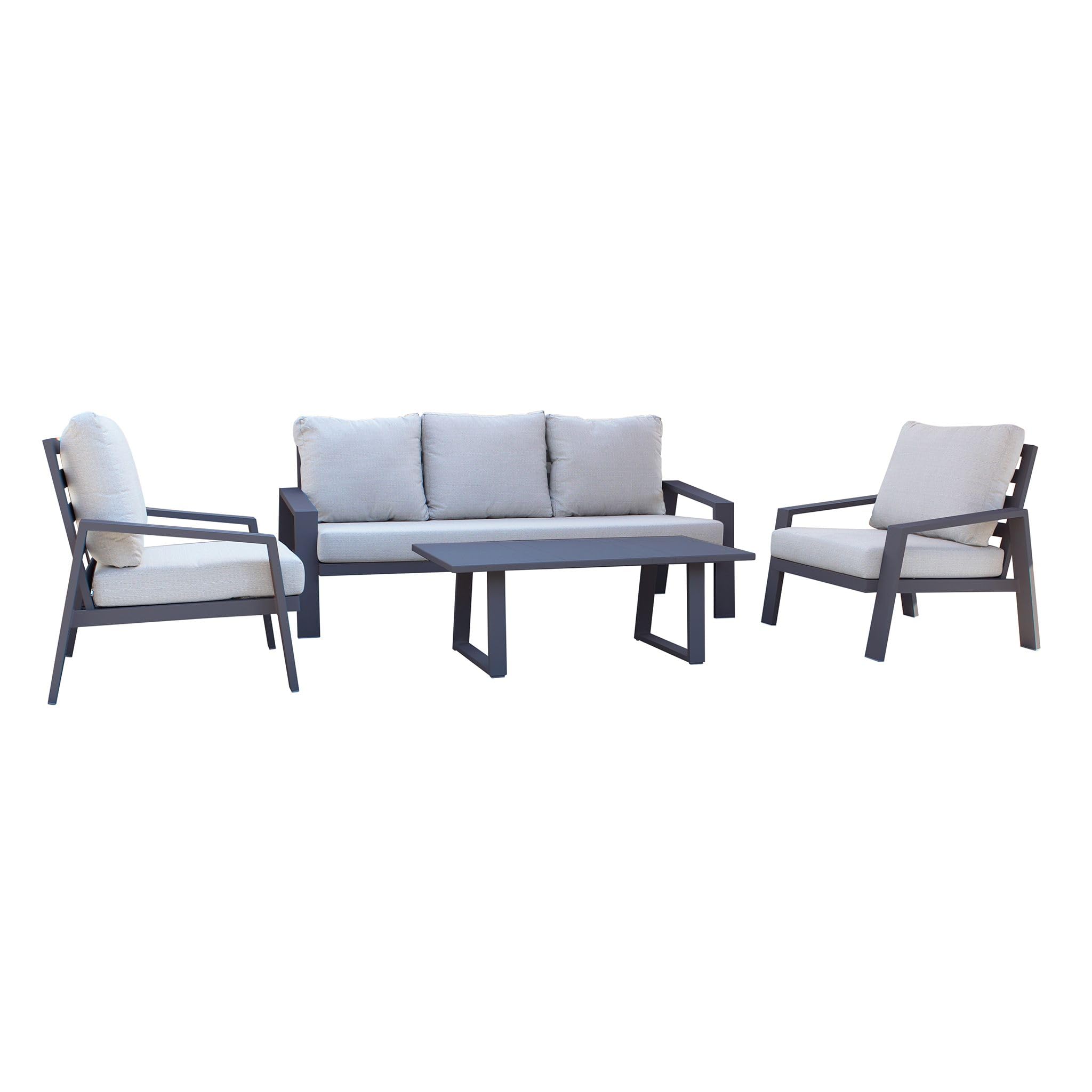 milani home Salotto da Giardino in Alluminio e Corda 5 posti per Giardino da Esterno Portico
