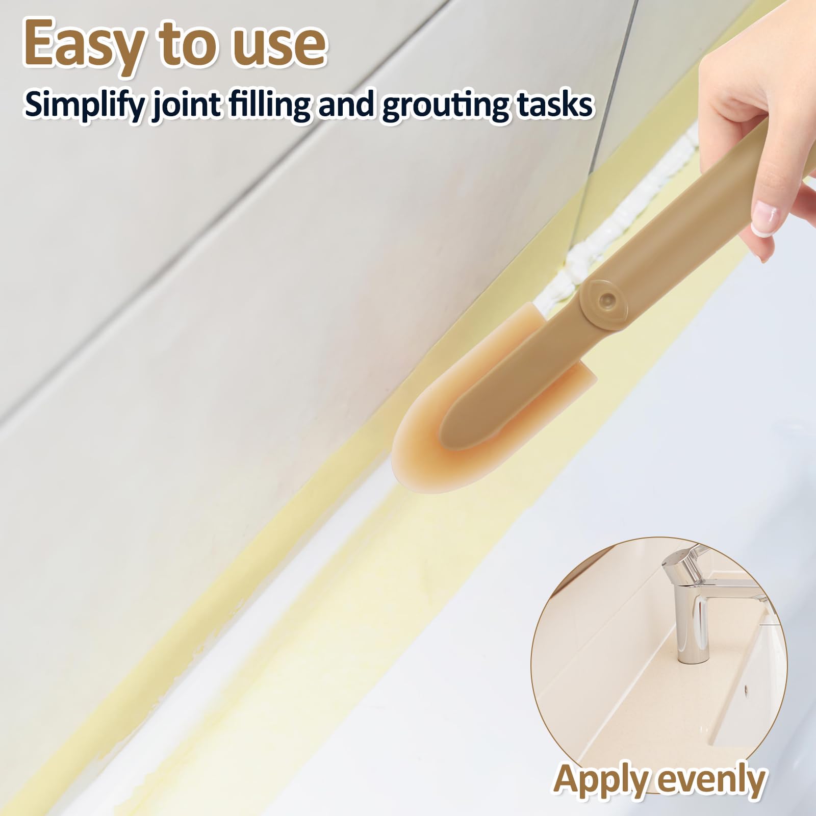 Rubber Caulking Tool Kit, Reusable Caulk Finishing Tool, Grout Sealant Spatula Spreader Smoothing Tool, Multifunctional Sealant Applicator Tool for Ceramic Tiles Baseboard Window Bathroom (12Pcs)