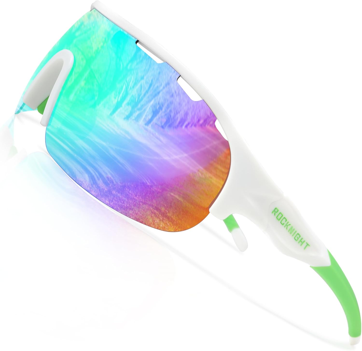 ROCKNIGHT HD Polarized Sport Sunglasses Women Tennis Baseball Anti Reflective Green Sunglasses rectangular uv400 protection