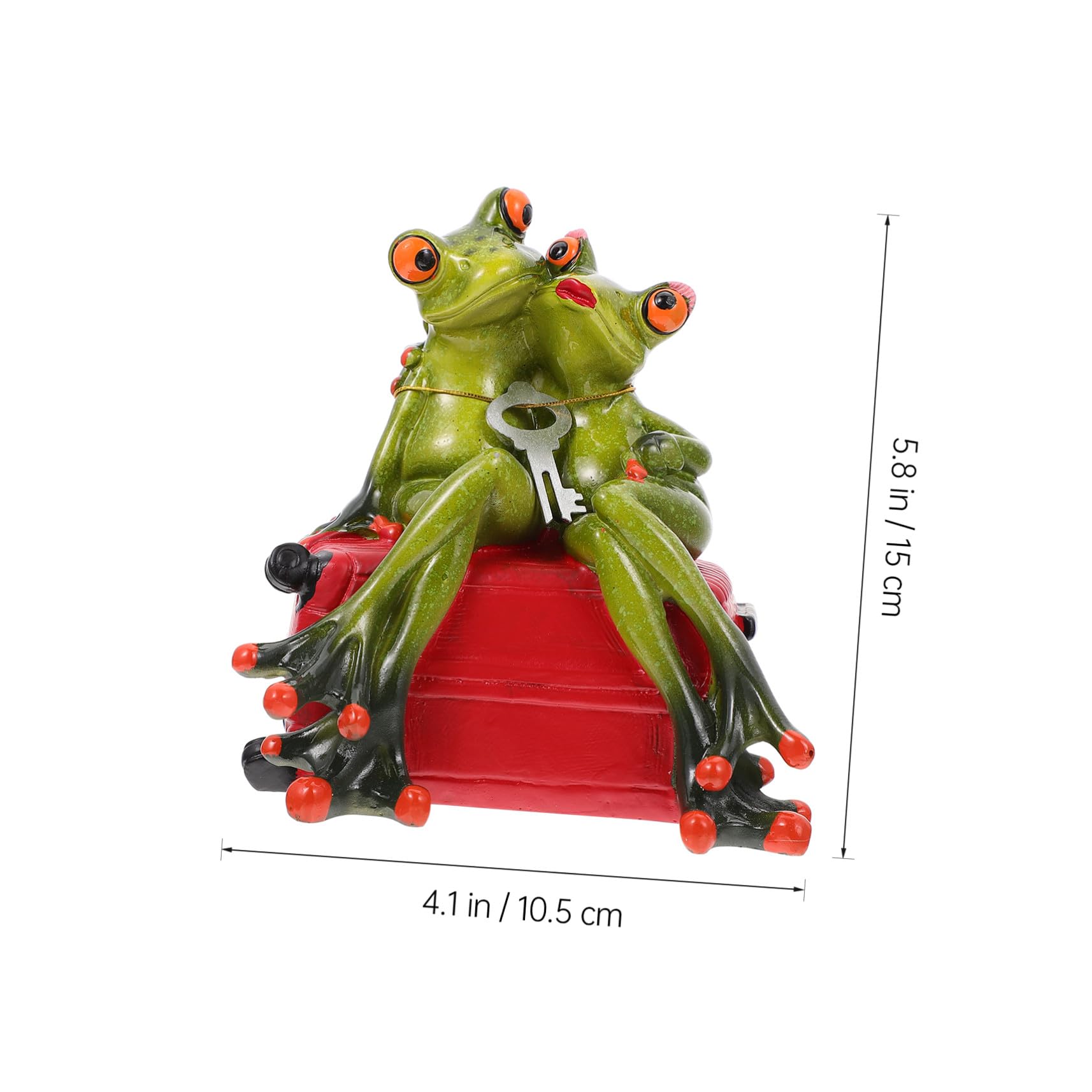 Niedliche Frosch Spardose aus Kunstharz, Grüne Paarfigur