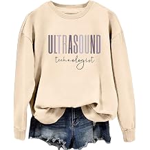 Womens Ultrasound Technologist Crewneck Sweatshirt Sonographer Shirt Sonography Student Letter Print Pullover Top