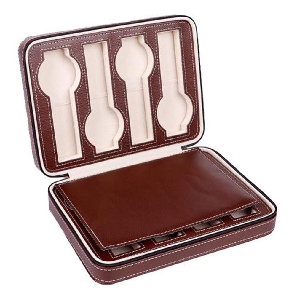 Bijoux sac de rangement cuir kaffe de qualité supérieure 8 grids