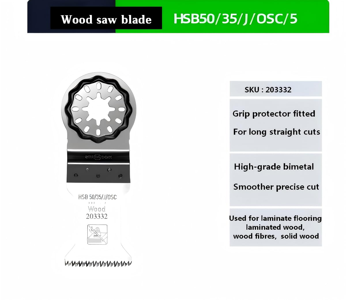 203332 - Lama per sega per legno, compatibile con Festool oscillante multiutensile, confezione da 5 pezzi 203332