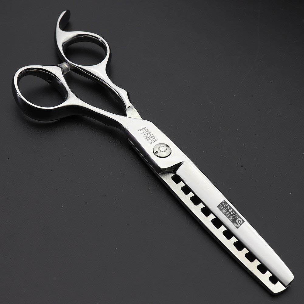 Hairstylist parrucchiere professionale studio forbici per capelli e forbici per assottigliamento 6/6.5 pollici strumenti per parrucchieri utensili in acciaio (Forbici sottili da 6 pollici-F)