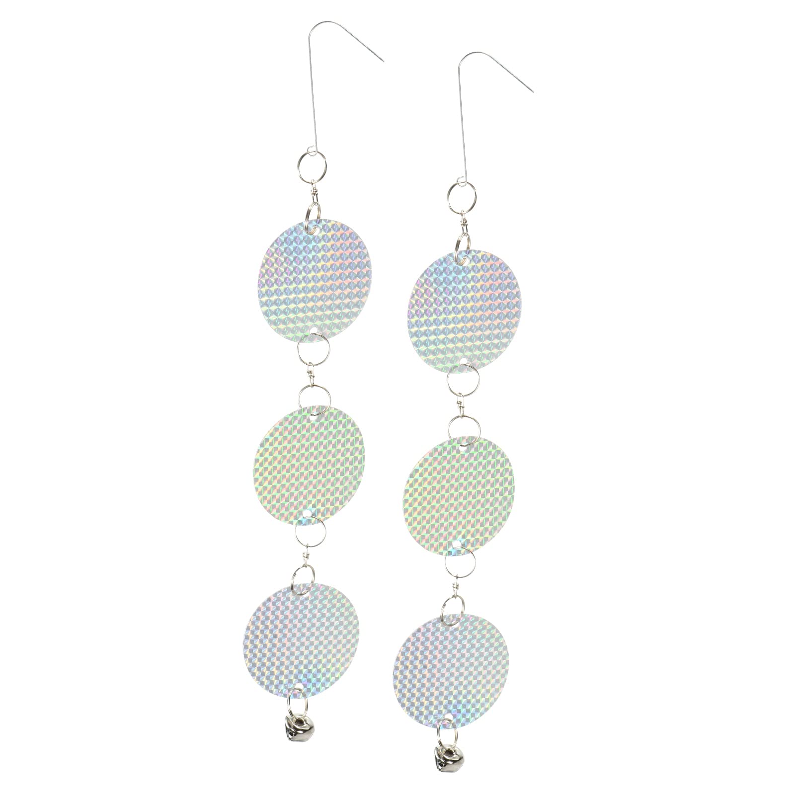 PATIKIL Bird Scare Discs, 2 Pack Hanging Double Sided Reflective Keep Away Bird Reflector Device for Garden Swimming Pool, Silver Tone