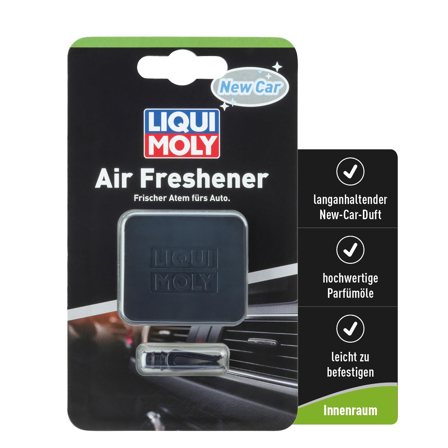 LIQUI MOLY Air Freshener New Car, Art.-Nr. 21831 I 1x Auto Duft Innenraum zur Befestigung am Lüftungsgitter I Lufterfrischer Auto mit hochwertigen Parfümölen und langanhaltendendem Neuwagenduft