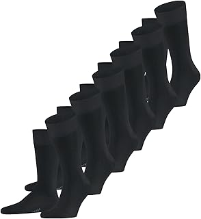 FALKE Men's Happy Socks Breathable Cotton Reinforced Durable Men's Socks An Allrounder for Business and Everyday Cotton Stockings Plain in Multipack 6 Pairs