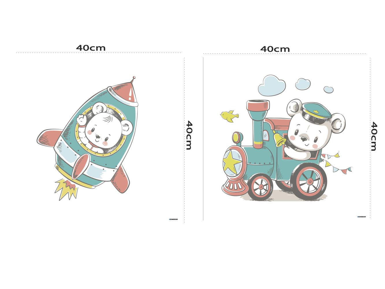 Oedim Cabecero Infantil para Camas de 90 de Alumino Dibond con Reserva de Brillo Vehículos Ositos | 40x40cm | Cabeceros de Lujo, Elegantes, Innovadores | Cabeceros de Última Tecnología, Modernos