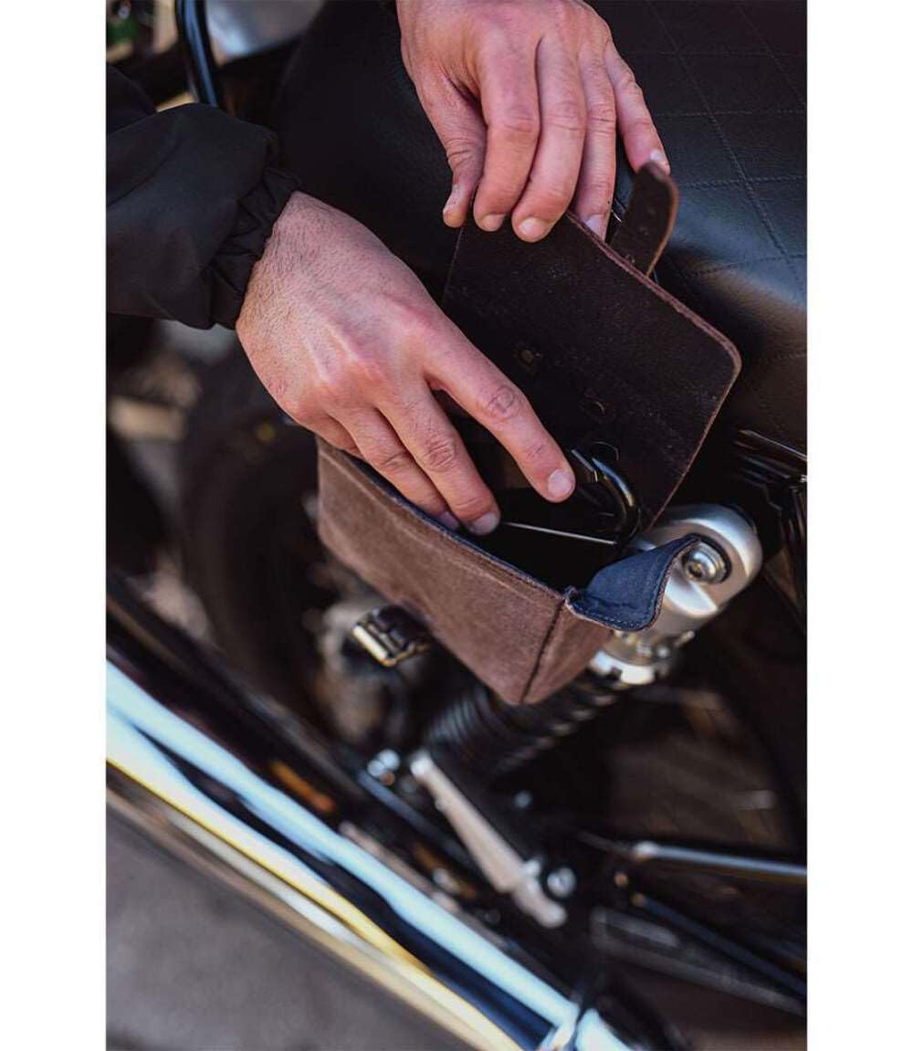 Borsa Porta Lucchetto Marrone Portalucchetto Universale Moto