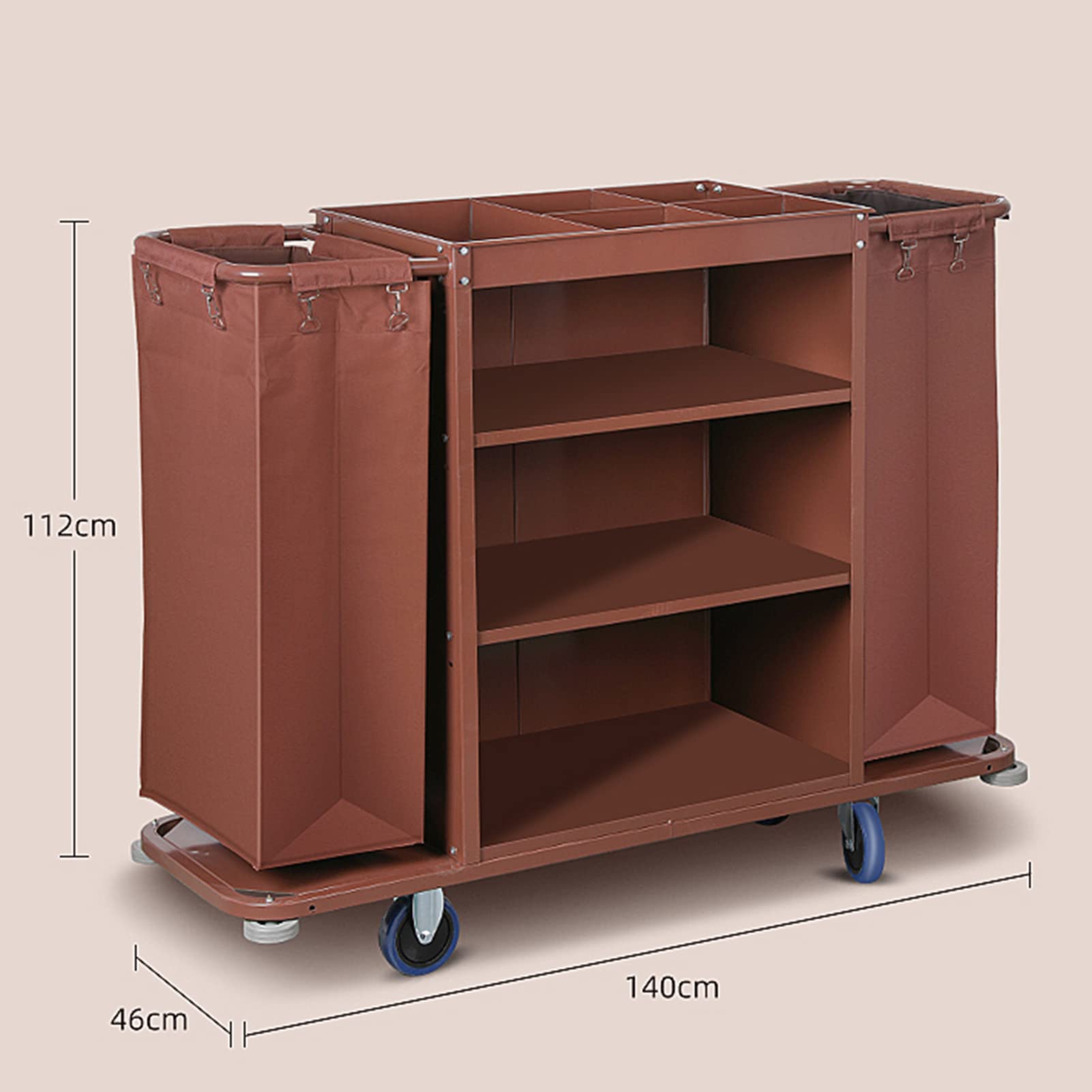 EXELNT Carrello della Biancheria Dell'Hotel, Carrello di Lavoro per La Pulizia del Carrello delle Pulizie Multifunzione, Carrello per Hotel in Acciaio Inossidabile per La Casa, Hotel